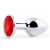 Серебристая анальная пробка с красным стразом - 7,2 см. - Anal Jewelry Plug - купить с доставкой в Димитровграде