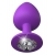 Фиолетовая анальная пробка со стразом Her Little Gem Large Plug - 9,5 см. - Pipedream - купить с доставкой в Димитровграде