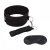 Черный ошейник с длинным поводком Collar and Leash Set - Lux Fetish - купить с доставкой в Димитровграде