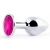 Серебристая анальная пробка с малиновым кристаллом - 7,2 см. - Anal Jewelry Plug - купить с доставкой в Димитровграде