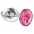 Малая серебристая анальная пробка Diamond Pink Sparkle Small с розовым кристаллом - 7 см. - Lola Games - купить с доставкой в Димитровграде