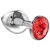 Большая серебристая анальная пробка Diamond Red Sparkle Large с красным кристаллом - 8 см. - Lola Games - купить с доставкой в Димитровграде