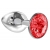 Малая серебристая анальная пробка Diamond Red Sparkle Small с красным кристаллом - 7 см. - Lola Games - купить с доставкой в Димитровграде