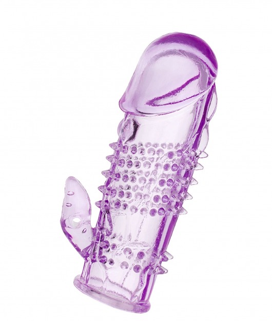 Фиолетовая насадка с коготком и шипами - 13 см. - Toyfa Basic - в Димитровграде купить с доставкой
