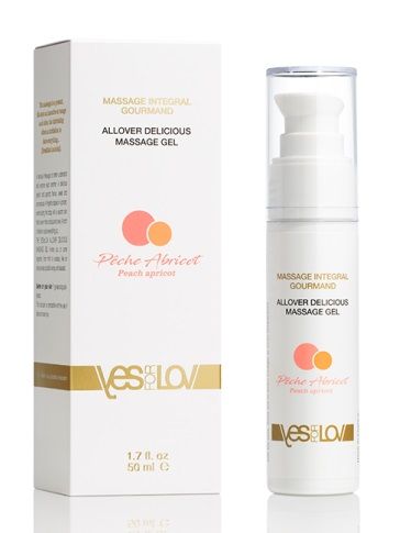 Универсальный массажный гель-смазка Allover Delicious Massage Gel с ароматом персика и аброкоса - 50 мл. - YESforLOV - купить с доставкой в Димитровграде