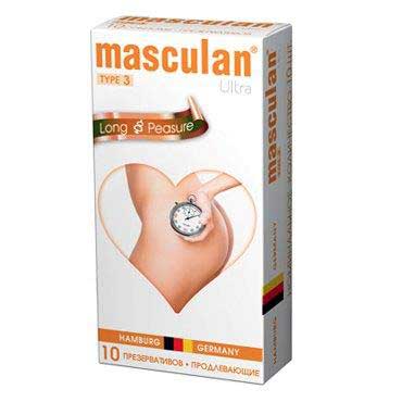 Розовые презервативы Masculan Ultra Long Pleasure с колечками, пупырышками и продлевающим эффектом - 10 шт. - Masculan - купить с доставкой в Димитровграде