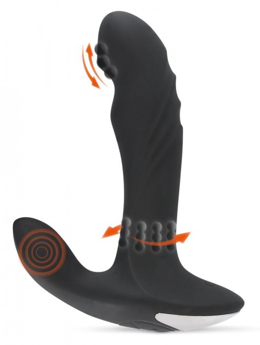 Черный вибромассажер простаты с функцией римминга Plug with Perineum Stimulator - 16,6 см. - Orion - в Димитровграде купить с доставкой