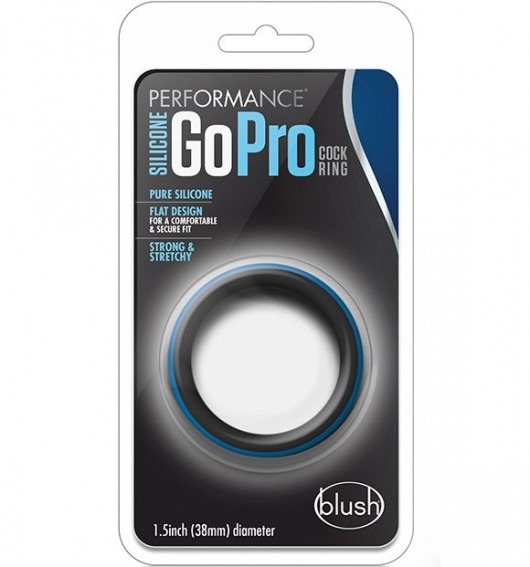 Черно-синее эрекционное кольцо Silicone Go Pro Cock Ring - Blush Novelties - в Димитровграде купить с доставкой
