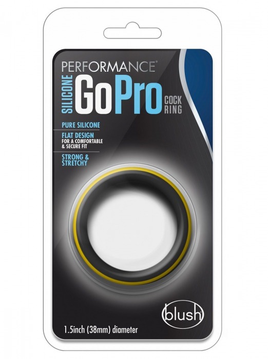 Черно-желтое силиконовое эрекционное кольцо Silicone Go Pro Cock Ring - Blush Novelties - в Димитровграде купить с доставкой