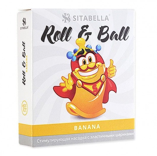 Стимулирующий презерватив-насадка Roll   Ball Banana - Sitabella - купить с доставкой в Димитровграде