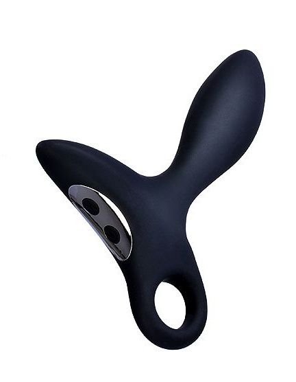 Черный силиконовый анальный вибромассажер Erokey с колечком-ограничителем - Erokay - в Димитровграде купить с доставкой