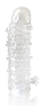 Закрытая прозрачная рельефная насадка Crystal sleeve - 13 см. - Erowoman-Eroman - в Димитровграде купить с доставкой