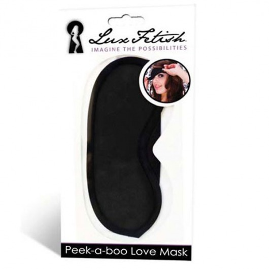 Черная маска на глаза Peek-a-Boo - Lux Fetish - купить с доставкой в Димитровграде