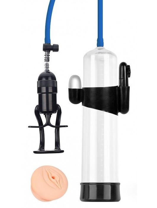 Прозрачная вакуумная вибропомпа Sex Expert с насадкой-вагиной - Sex Expert - в Димитровграде купить с доставкой