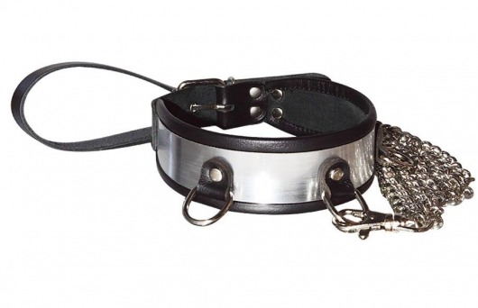 Стильный ошейник с металлическим блеском и поводком - Sitabella - купить с доставкой в Димитровграде