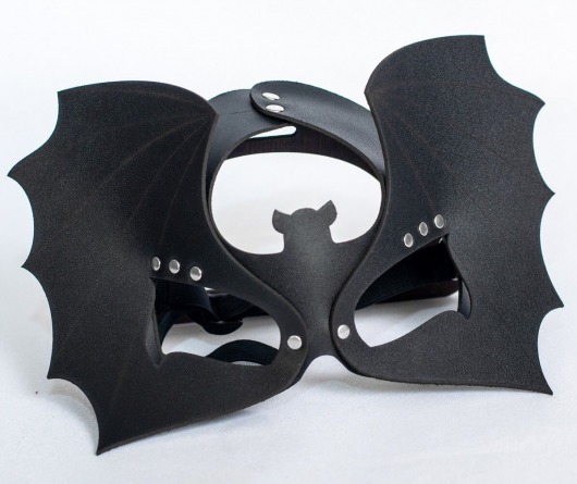 Черная кожаная маска на глаза  Летучая мышь - Sitabella - купить с доставкой в Димитровграде