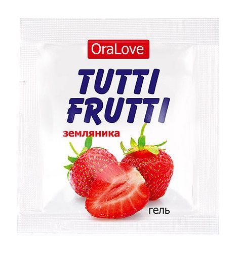 Пробник гель-смазки Tutti-frutti с земляничным вкусом - 4 гр. - Биоритм - купить с доставкой в Димитровграде