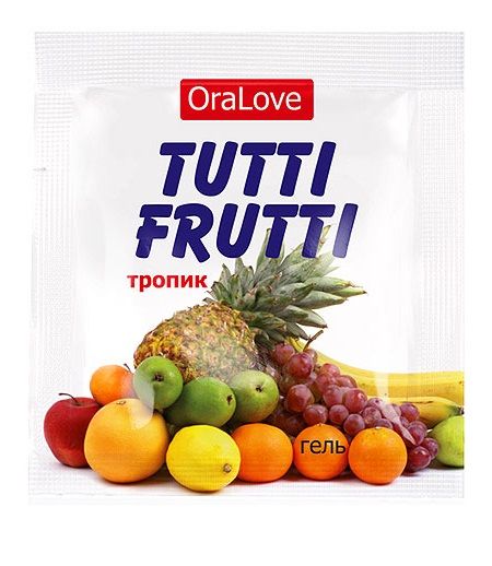 Пробник гель-смазки Tutti-frutti со вкусом тропических фруктов - 4 гр. - Биоритм - купить с доставкой в Димитровграде