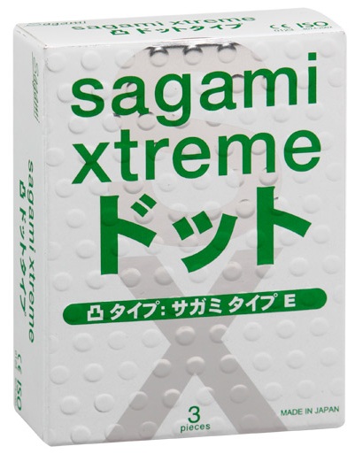 Презервативы Sagami Xtreme SUPER DOTS с точками - 3 шт. - Sagami - купить с доставкой в Димитровграде