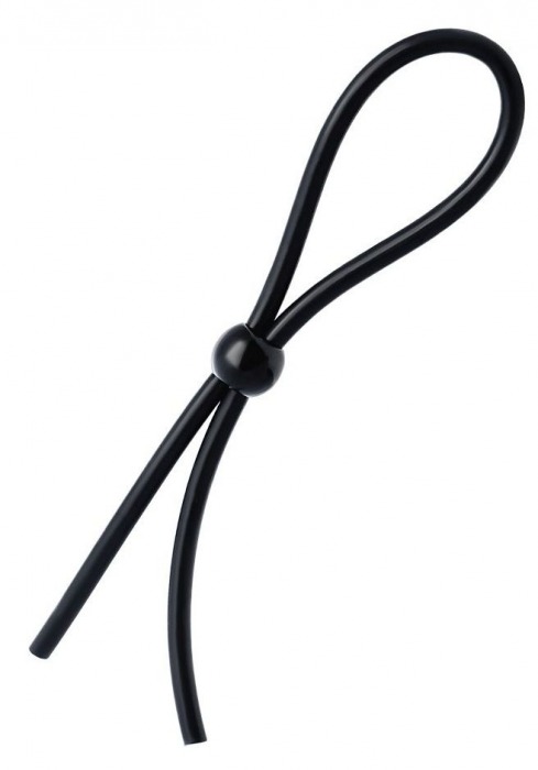 Черное лассо на пенис с одной бусиной - A-toys - в Димитровграде купить с доставкой