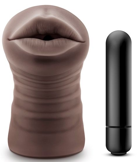 Коричневый мастурбатор-ротик Heather - Blush Novelties - в Димитровграде купить с доставкой
