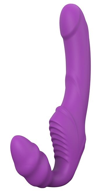 Фиолетовый безремневой вибрострапон DOUBLE DIPPER - Dream Toys - купить с доставкой в Димитровграде