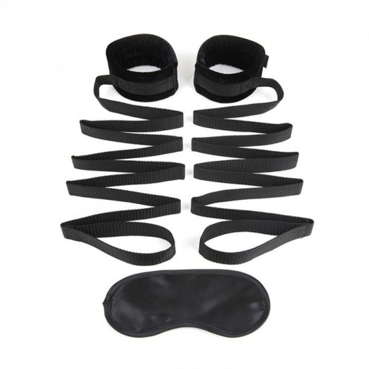 Чёрные манжеты для фиксации на кровати Bondage Bed Strap - Lux Fetish - купить с доставкой в Димитровграде
