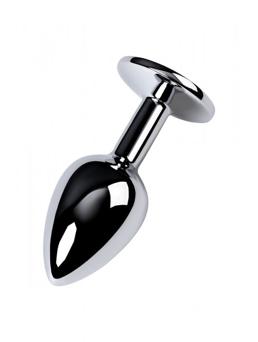 Серебристая конусовидная анальная пробка с фиолетовым кристаллом - 7 см. - ToyFa - купить с доставкой в Димитровграде