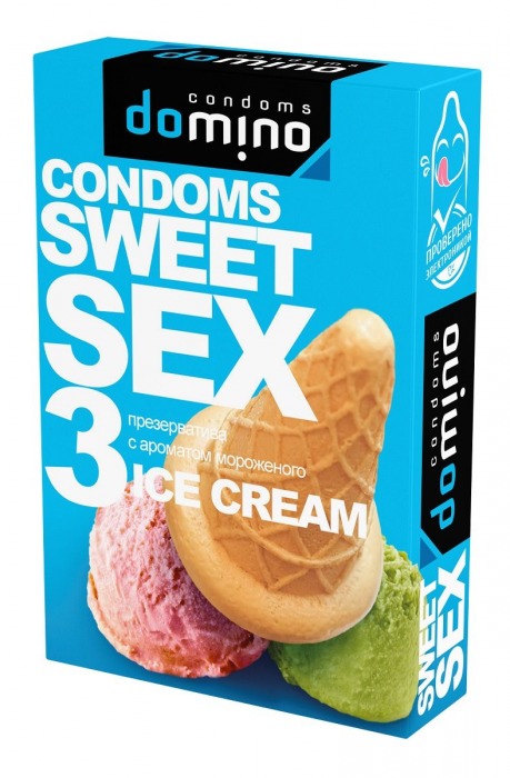 Презервативы для орального секса DOMINO Sweet Sex с ароматом мороженого - 3 шт. - Domino - купить с доставкой в Димитровграде