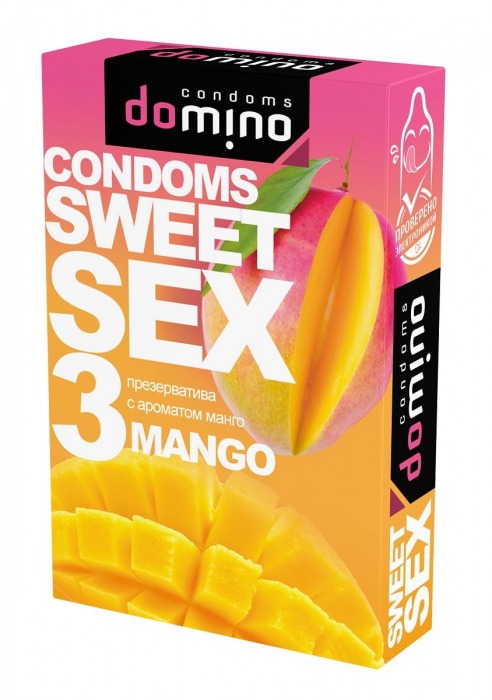 Презервативы для орального секса DOMINO Sweet Sex с ароматом манго - 3 шт. - Domino - купить с доставкой в Димитровграде