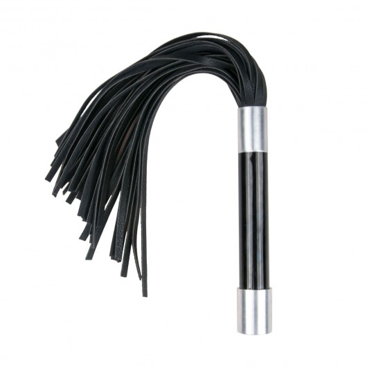 Черная плеть Easytoys Flogger With Metal Grip - 38 см. - Easy toys - купить с доставкой в Димитровграде