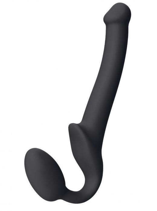 Черный безремневой страпон Silicone Bendable Strap-On S - Strap-on-me - купить с доставкой в Димитровграде