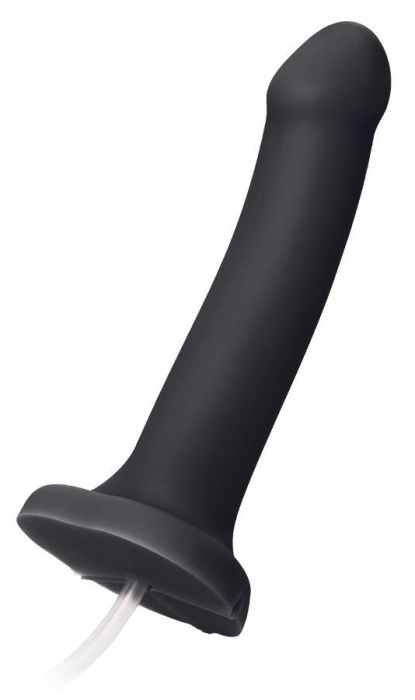 Черный фаллос с имитацией эякуляции Silicon Cum Dildo L - 19,6 см. - Strap-on-me - купить с доставкой в Димитровграде