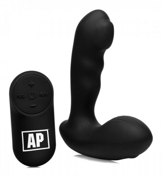 Черный стимулятор простаты Alpha-Pro 7X P-Milker Silicone Prostate Stimulator with Milking Bead - XR Brands - в Димитровграде купить с доставкой