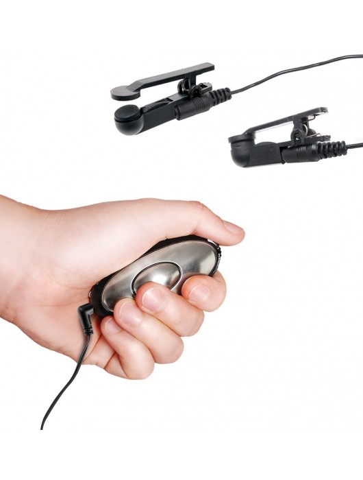 Черные электрические зажимы для сосков Shock Therapy Nipple Clamps - Pipedream - купить с доставкой в Димитровграде