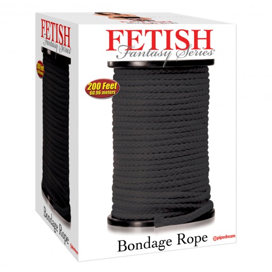 Черная веревка для связывания Bondage Rope - 60,9 м. - Pipedream - купить с доставкой в Димитровграде