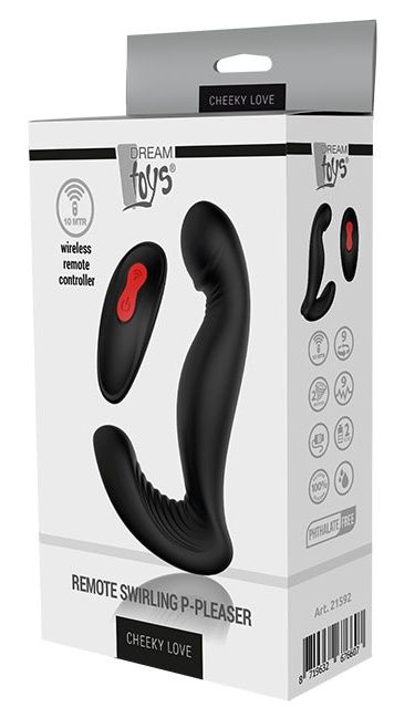 Черный вибромассажер простаты SWIRLING P-PLEASER - Dream Toys - в Димитровграде купить с доставкой