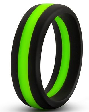 Черно-зеленое эрекционное кольцо Silicone Go Pro Cock Ring - Blush Novelties - в Димитровграде купить с доставкой