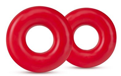 Набор из 2 красных эрекционных колец DONUT RINGS OVERSIZED - Blush Novelties - в Димитровграде купить с доставкой