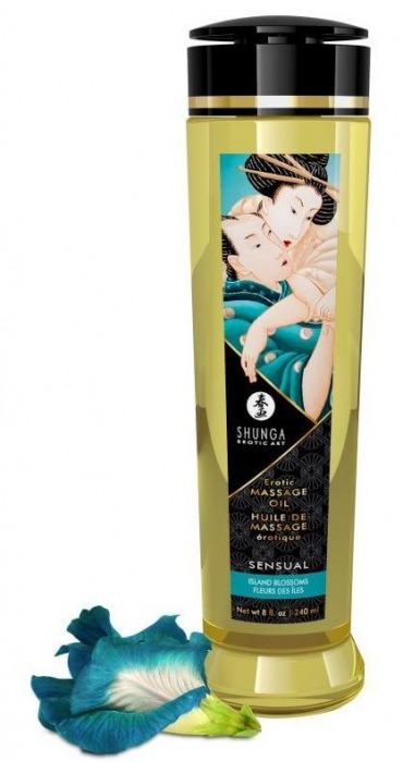 Массажное масло Sensual с цветочным ароматом - 240 мл. - Shunga - купить с доставкой в Димитровграде