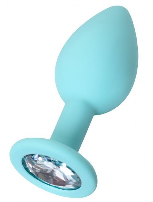 Мятная анальная пробка с прозрачным кристаллом Brilliant - 7 см. - ToyFa - купить с доставкой в Димитровграде