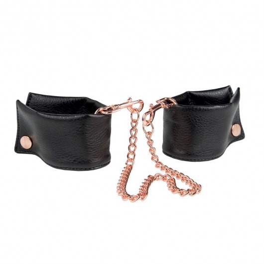 Черные мягкие наручники Entice French Cuffs с цепью - California Exotic Novelties - купить с доставкой в Димитровграде