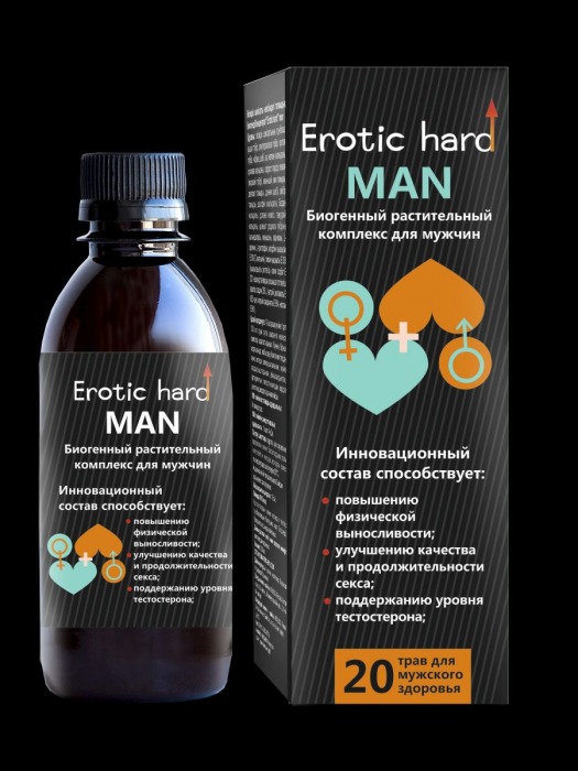 Мужской биогенный концентрат для усиления эрекции Erotic hard Man - 250 мл. - Erotic Hard - купить с доставкой в Димитровграде