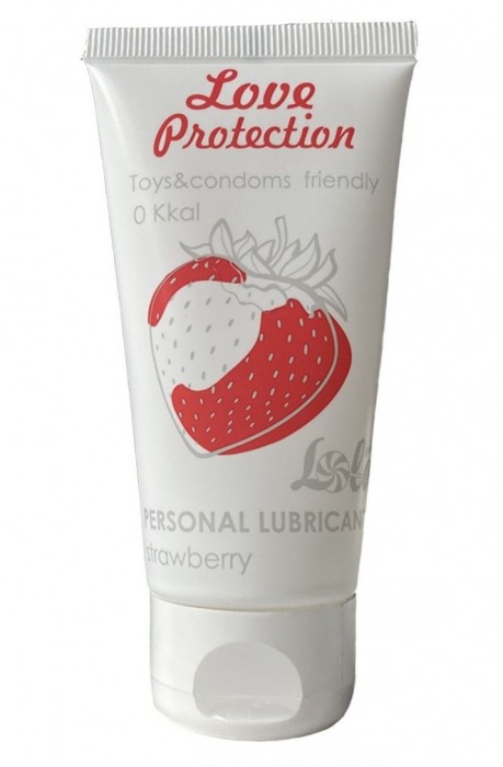 Лубрикант на водной основе с ароматом малины Love Protection Strawberry - 50 мл. - Lola Games - купить с доставкой в Димитровграде