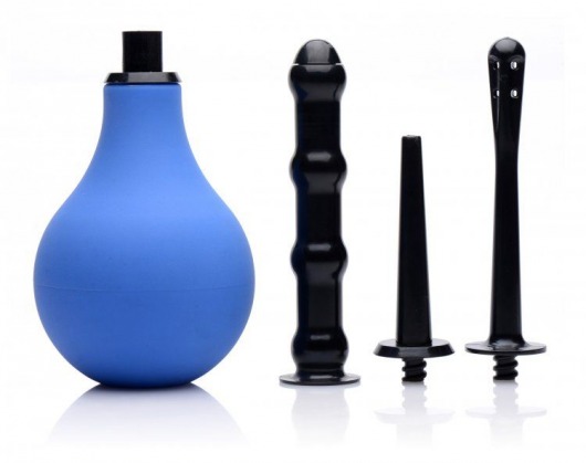 Анальный душ с 3 насадками Premium One-way Valve Anal Douche Set - XR Brands - купить с доставкой в Димитровграде