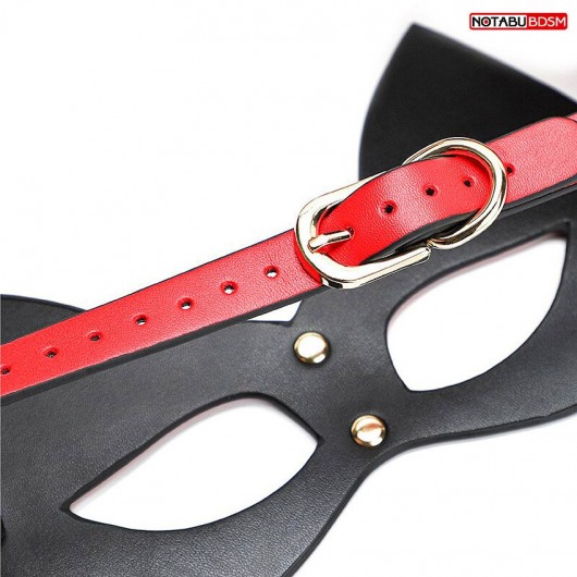 Красно-черная игровая маска с ушками - Notabu - купить с доставкой в Димитровграде