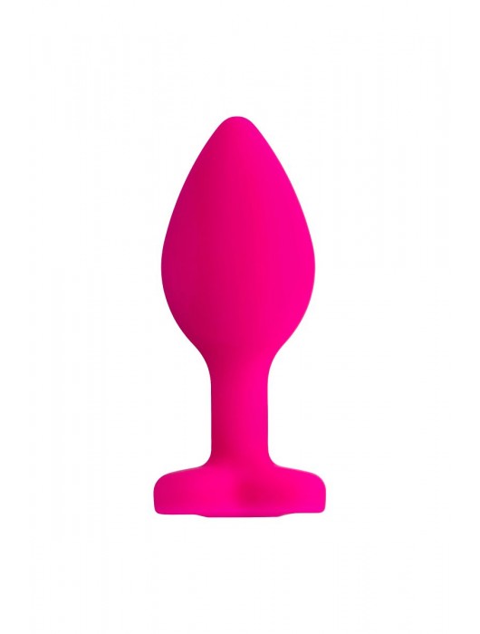 Розовая анальная втулка Diamond Heart с прозрачным кристаллом - 7 см. - ToyFa - купить с доставкой в Димитровграде