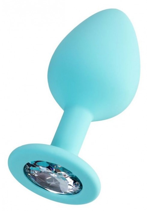 Мятная анальная втулка Brilliant с прозрачным кристаллом - 8 см. - ToyFa - купить с доставкой в Димитровграде