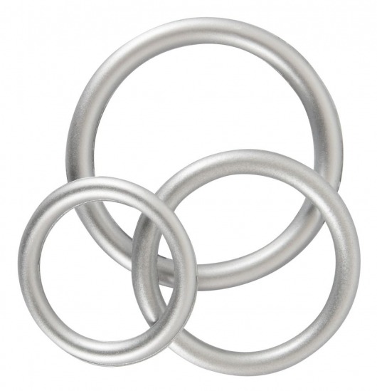 Набор из 3 эрекционных колец под металл Metallic Silicone Cock Ring Set - Orion - в Димитровграде купить с доставкой