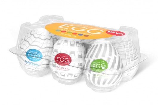 Набор из 6 мастурбаторов Tenga EGG Easy Beat с различным рельефом - Tenga - в Димитровграде купить с доставкой